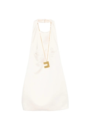 Elisabetta Franchi halterneck mini dress - Neutrals