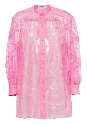 Charo Ruiz Ibiza Lumie balloon-sleeve lace shirt - Pink