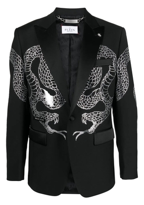 Philipp Plein crystal-embellished single-breasted blazer - Black
