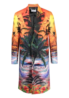 Philipp Plein Hawaii graphic-print coat - Orange