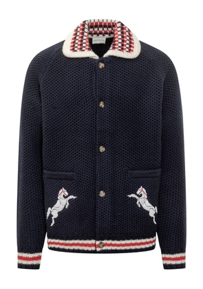 Drôle De Monsieur embroidered shirt jacket - Blue