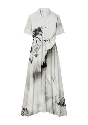 Tory Burch floral-print midi dress - Grey
