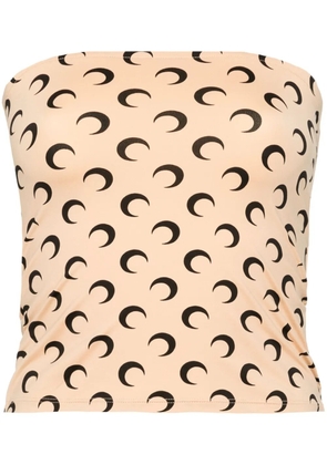 Marine Serre Moon printed tube top - Neutrals