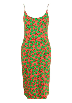 Moschino graphic-print midi dress - Red