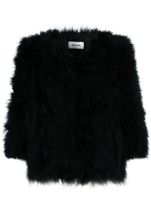Yves Salomon single-breasted feather jacket - Black