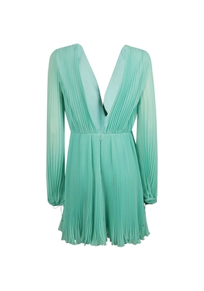 Max Mara V-neck pleated mini dress - Green