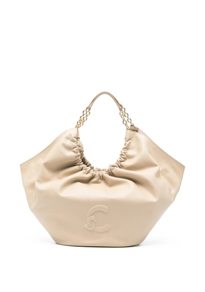 Coccinelle debossed chain shoulder bag - Neutrals