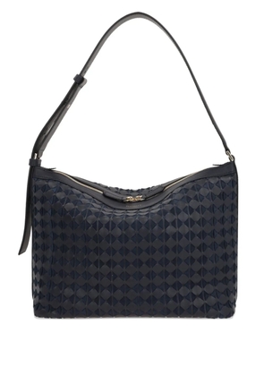 Serapian triangle-pattern leather shoulder bag - Blue