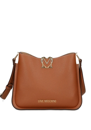 Love Moschino logo-plaque shoulder bag - Brown