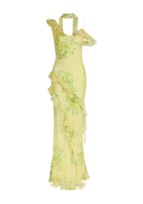 De La Vali ruffled floral maxi dress - Yellow