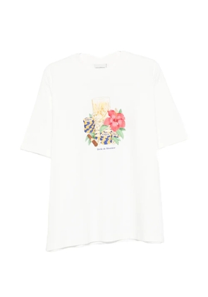 Drôle De Monsieur Hibiscus Club floral-print T-shirt - White