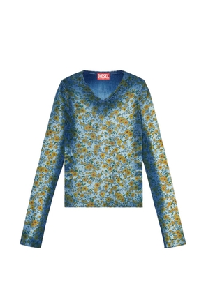 Diesel M-Ege floral-print T-shirt - Blue