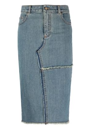 TOM FORD frayed pencil midi skirt - Blue