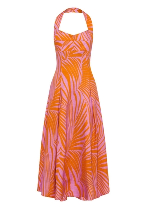 Nicholas Seraphina palm-print linen dress - Pink
