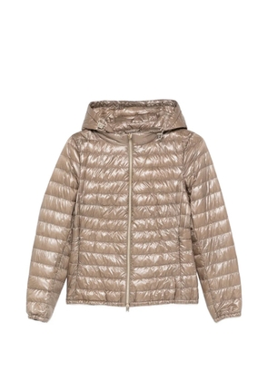 Herno hooded zip coat - Neutrals