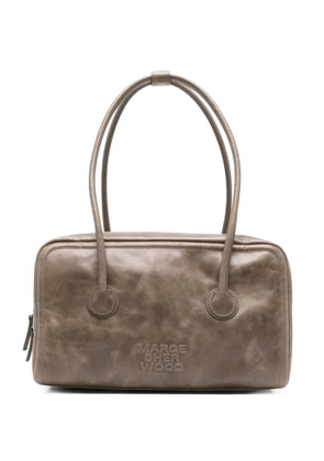 Marge Sherwood logo-embossed leather tote bag - Brown