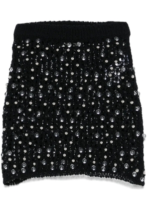 Coperni beaded knitted mini skirt - Black