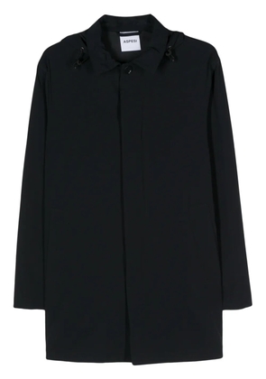 ASPESI detachable hood buttoned coat - Blue