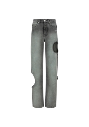 Off-White cut-out straight jeans - Grey