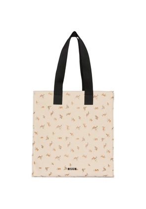 MSGM floral-pattern tote bag - Neutrals