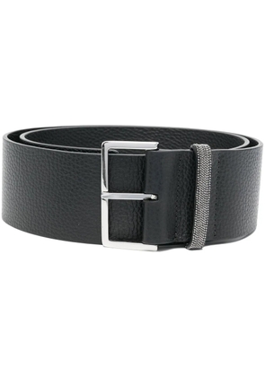 Fabiana Filippi grained-leather wide belt - Black