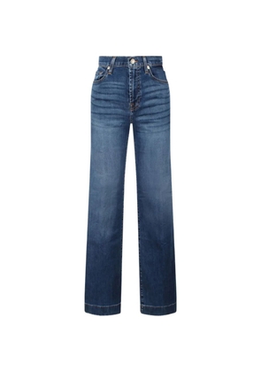 Seven whiskering-effect five-pockets jeans - Blue