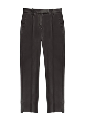 slowear x Incotex faux leather straight trousers - Brown