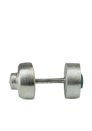 Parts of Four sterling silver Stud emerald earring