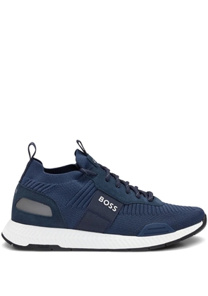 BOSS knitted-upper sneakers - Blue