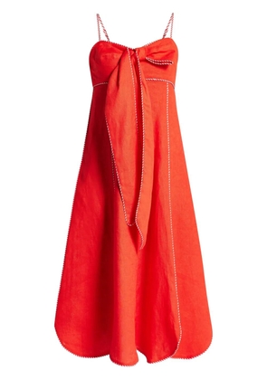 FARM Rio linen midi dress - Red