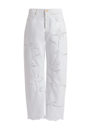Alberta Ferretti floral-appliqué trousers - White