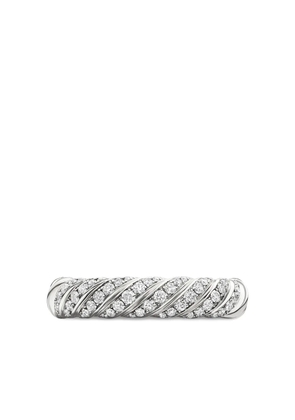 David Yurman 18kt white gold Sculpted Cable diamond band ring (4.6mm) - Silver