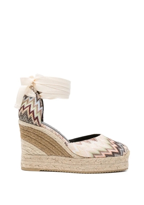 Missoni zigzag-pattern tie espadrilles - Neutrals