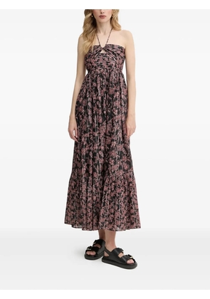 BOSS halterneck floral-print maxi dress - Black