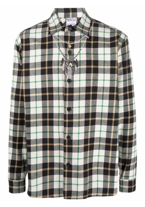 COUNTY OF MILAN Feather checked shirt - Neutrals