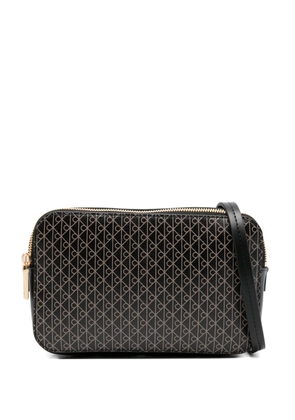 Calvin Klein emblem elongated camera crossbody bag - Black