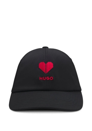 HUGO heart-embroidered logo cap - Black