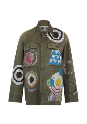 Libertine Sonya crystal-embellished military jacket - Green