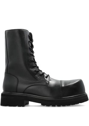 VETEMENTS Stomp leather combat boots - Black