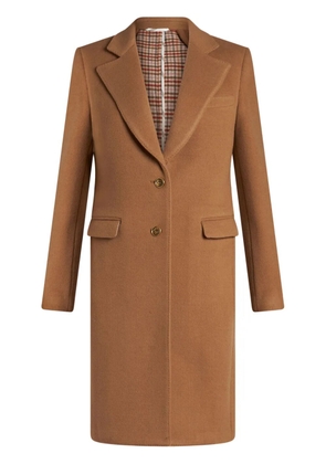 ETRO logo-engraved buttons coat - Brown