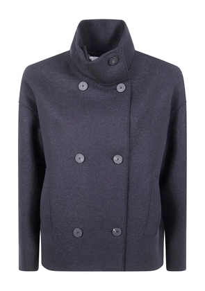 Harris Wharf London double-breasted high-neck coat - Black