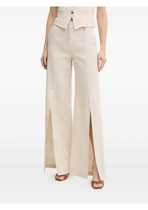 FRACOMINA front-slit wide-leg trousers - Neutrals
