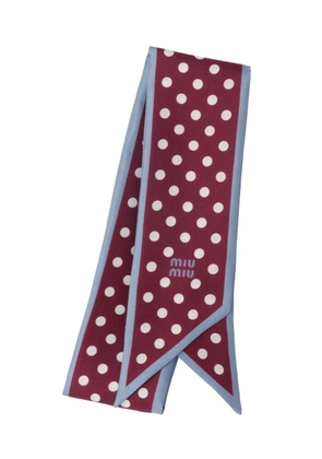Miu Miu polka dot-print twill scarf - Red