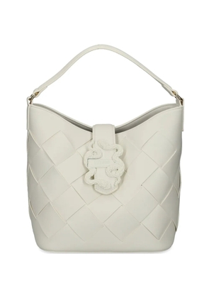 Just Cavalli woven snake-detail bag - White