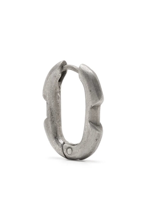 Parts of Four Deco matte sterling silver single earring