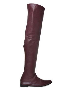 Alberta Ferretti over-the-knee leather boots - Red