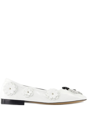 Cecilie Bahnsen flower-embellishment ballet flats - White