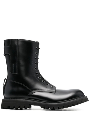 Premiata lace-up leather ankle boots - Black