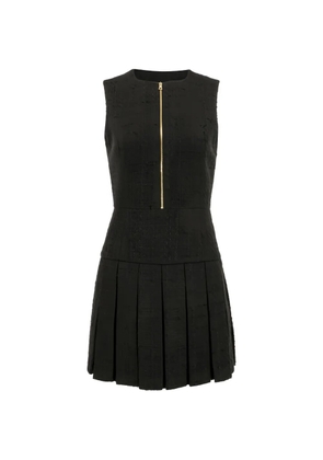 alice + olivia Ellis pleated drop-waist mini dress - Black