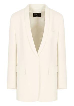 Giorgio Armani shawl lapel blazer - White